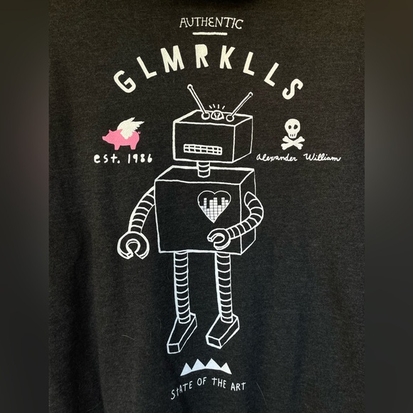 🎸 Glmr Klls x All Time Low Robot Hoodie – Rare Band Merch (Size L) 🎸🤖❤️ - Picture 5 of 8